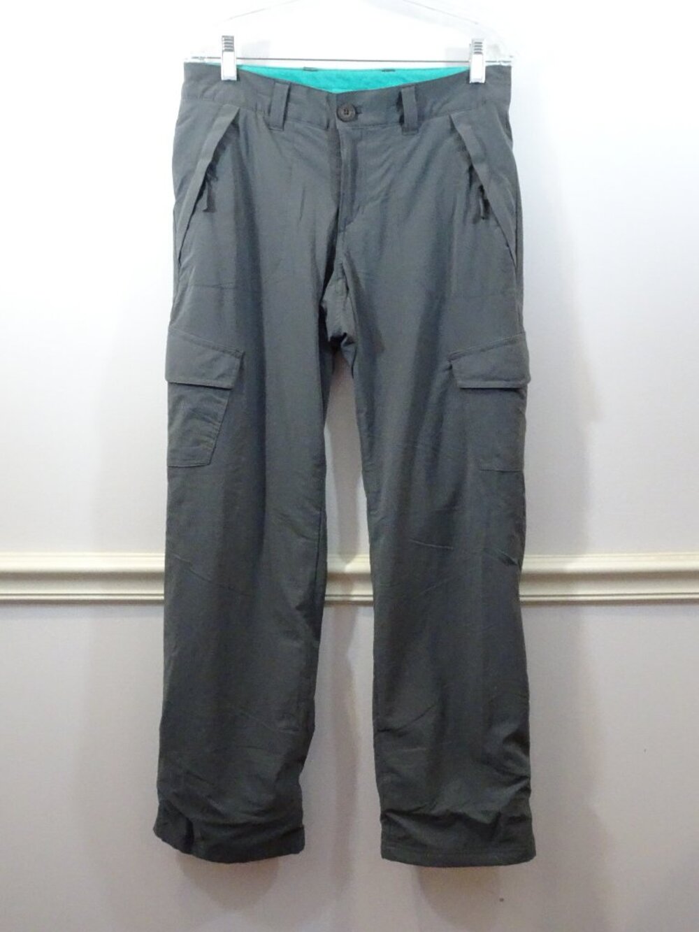 Eddie Bauer Women’s Fleece Lined Nylon Pants Size 6 Gray Straight Leg Gorpcore